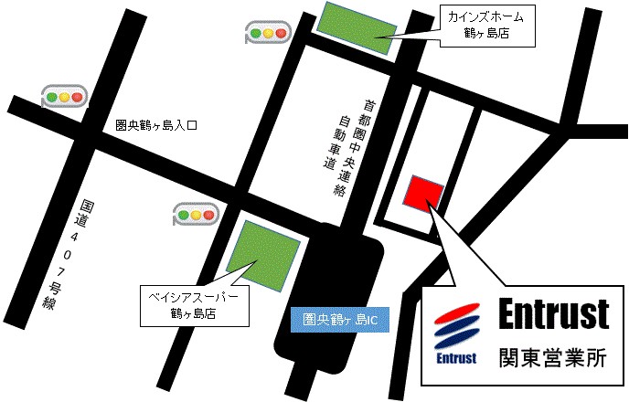 関東営業所への地図