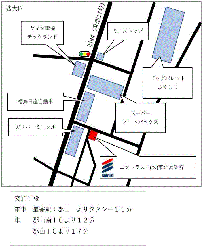 東北営業所への地図